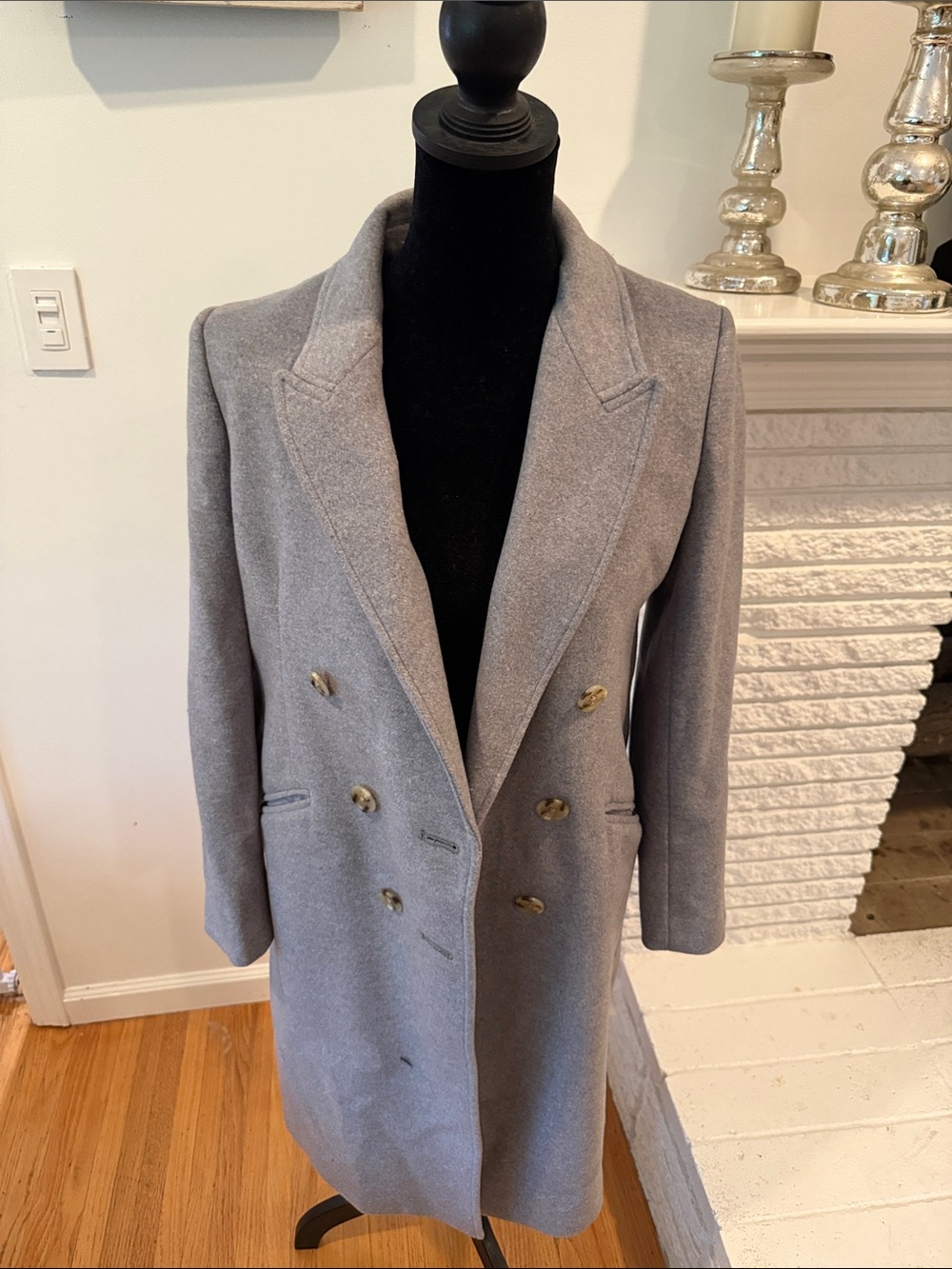 J. Crew Double-Breasted Pea Coat in Gray